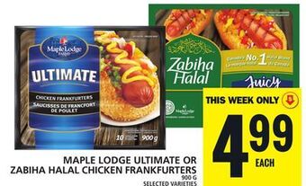 Food Basics Maple lodge ultimate or zabiha halal chicken frankfurters offer