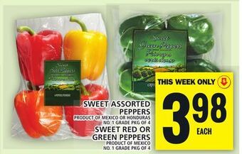 Food Basics Sweet assorted peppers or sweet red or green peppers offer