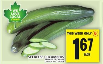 Food Basics Seedless cucumbers offer
