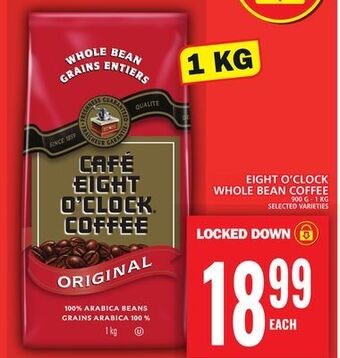 Food Basics Eight o'clock whole bean coffee offer