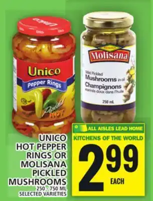 Food Basics Unico hot pepper rings or molisana pickled mushrooms offer