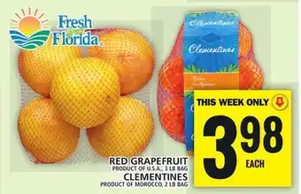 Food Basics Red grapefruit or clementines offer