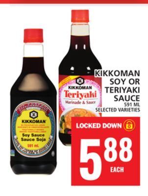 Food Basics Kikkoman soy or teriyaki sauce offer