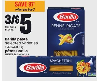 Independent Grocer Barilla pasta, 340/410 g offer