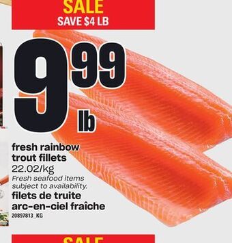 Independent Grocer Fresh rainbow trout fillets offer