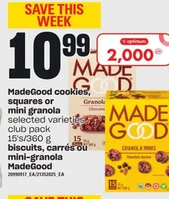 Independent Grocer Madegood cookies, squares or mini granola, 15's/360 g offer