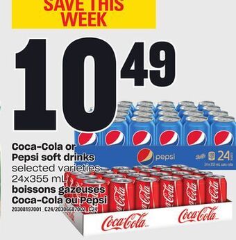 Independent Grocer Coca-cola or pepsi soft drinks,24x355 ml offer