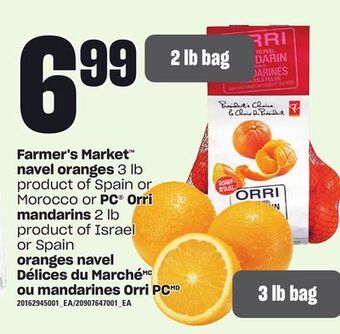 Independent Grocer Farmer's market™ navel oranges 3 lb or pc® orri mandarins, 2 lb offer