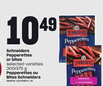 Independent Grocer Schneiders pepperettes or bites, 300/375 g offer