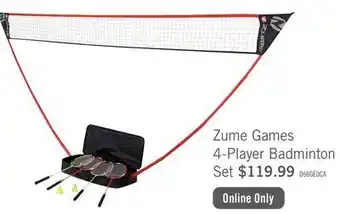 The Brick Zume games 4-player badminton set offer