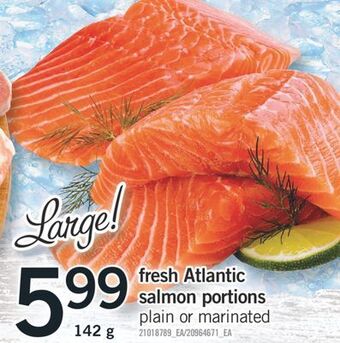 Fortinos Fresh atlantic salmon portions, 142 g offer