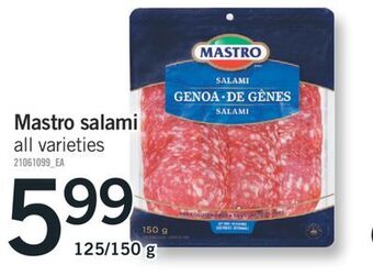 Fortinos Mastro salami, 125/150 g offer