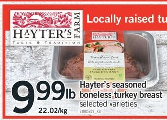 Fortinos Hayter's seasoned boneless turkey breast offer