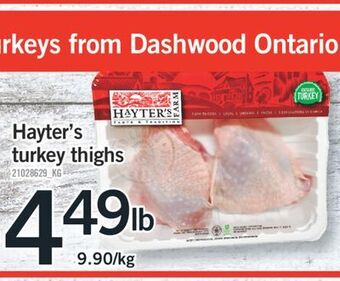 Fortinos Hayter's turkey thighs offer