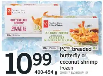 Fortinos Pc® breaded butterfly or coconut shrimp, 400-454 g offer