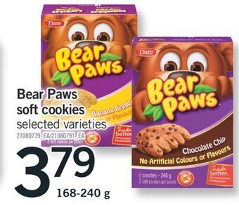 Fortinos Bear paws soft cookies, 168-240 g offer