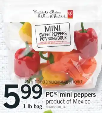 Fortinos Pc® mini peppers, 1 lb bag offer