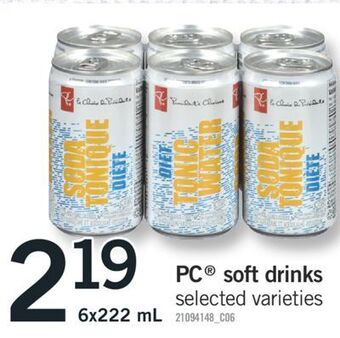 Fortinos Pc® soft drinks, 6x222 ml offer