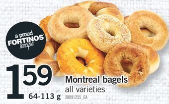 Fortinos Montreal bagels, 64-113 g offer