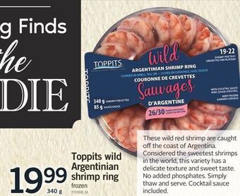 Fortinos Toppits wild argentinian shrimp ring, 340 g offer