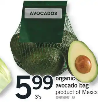 Fortinos Organic avocado bag, 3's offer