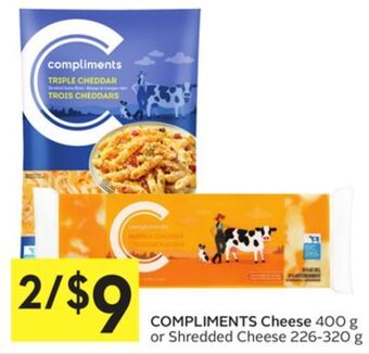 Foodland Compliments cheese 400 g or shredded cheese 226-320 g offer