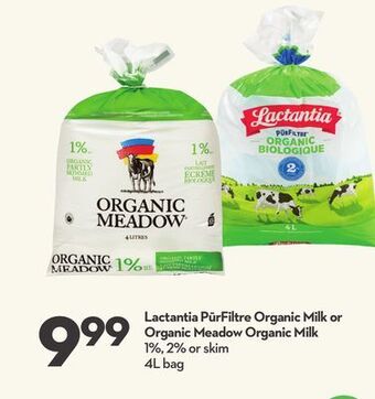 Longo's Lactantia pūrfiltre organic milk offer