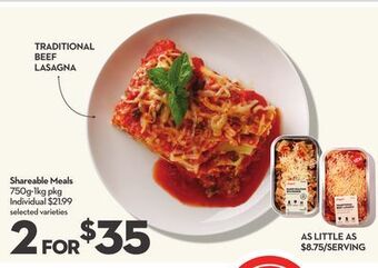 Longo's Traditional beef lasagna shareable meals offer
