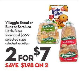 Longo's Villaggio bread or buns or sara lea little bites offer