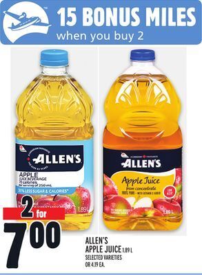 Metro Allen's apple juice offer