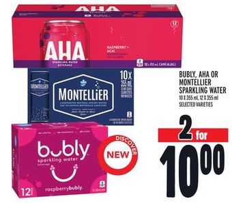 Metro Bubly, aha or montellier sparkling water offer