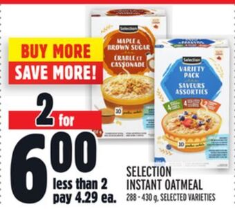 Metro Selection instant oatmeal offer
