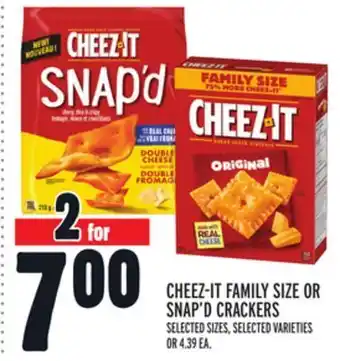 Metro Cheez-it family size or snap'd crackers offer