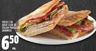 Metro Fresh 2 go great club or italian panuozzo sandwich offer