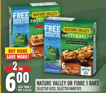 Metro Nature valley or fibre 1 bars offer