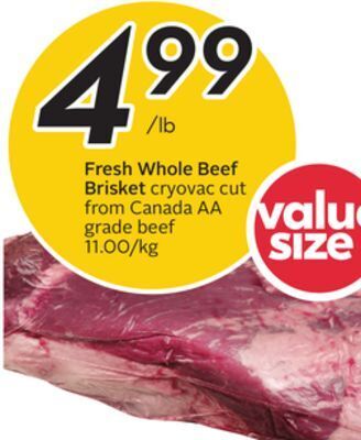 Sobeys Fresh whole beef brisket offer