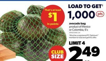 Real Canadian Superstore Avocado bag, 6's offer