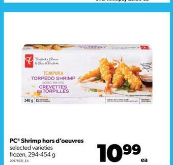 Real Canadian Superstore Pc® shrimp hors d'oeuvres, 294-454 g offer