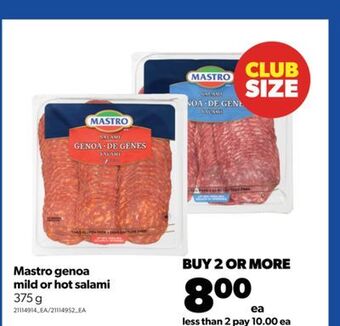 Real Canadian Superstore Mastro genoa mild or hot salami, 375 g offer