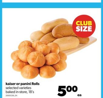 Real Canadian Superstore Kaiser or panini rolls, 18's offer