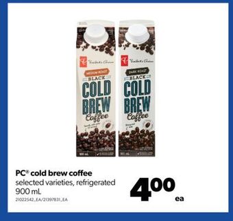 Real Canadian Superstore Pc® cold brew coffee, 900 ml offer