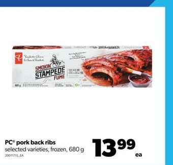 Real Canadian Superstore Pc® pork back ribs, 680 g offer