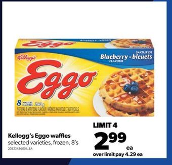 Real Canadian Superstore Kellogg's eggo waffles, 8's offer