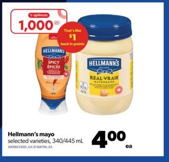 Real Canadian Superstore Hellmann's mayo, 340/445 ml offer