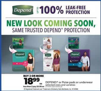 Real Canadian Superstore Depend® or poise pads or underwear offer