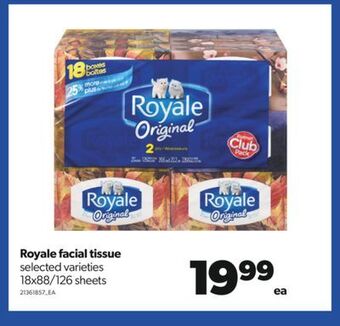 Real Canadian Superstore Royale facial tissue, 18x88/126 sheets offer