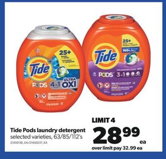 Real Canadian Superstore Tide pods laundry detergent, 63/85/112's offer