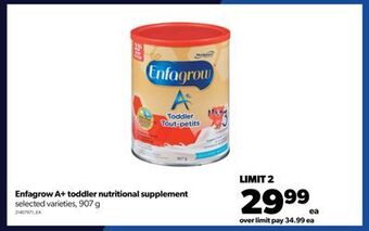 Real Canadian Superstore Enfagrow a+ toddler nutritional supplement, 907 g offer