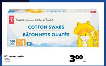 Real Canadian Superstore Pc® cotton swabs, 500's offer
