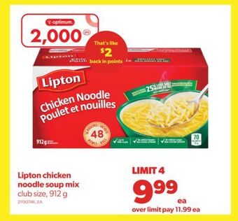 Real Canadian Superstore Lipton chicken noodle soup mix, 912 g offer